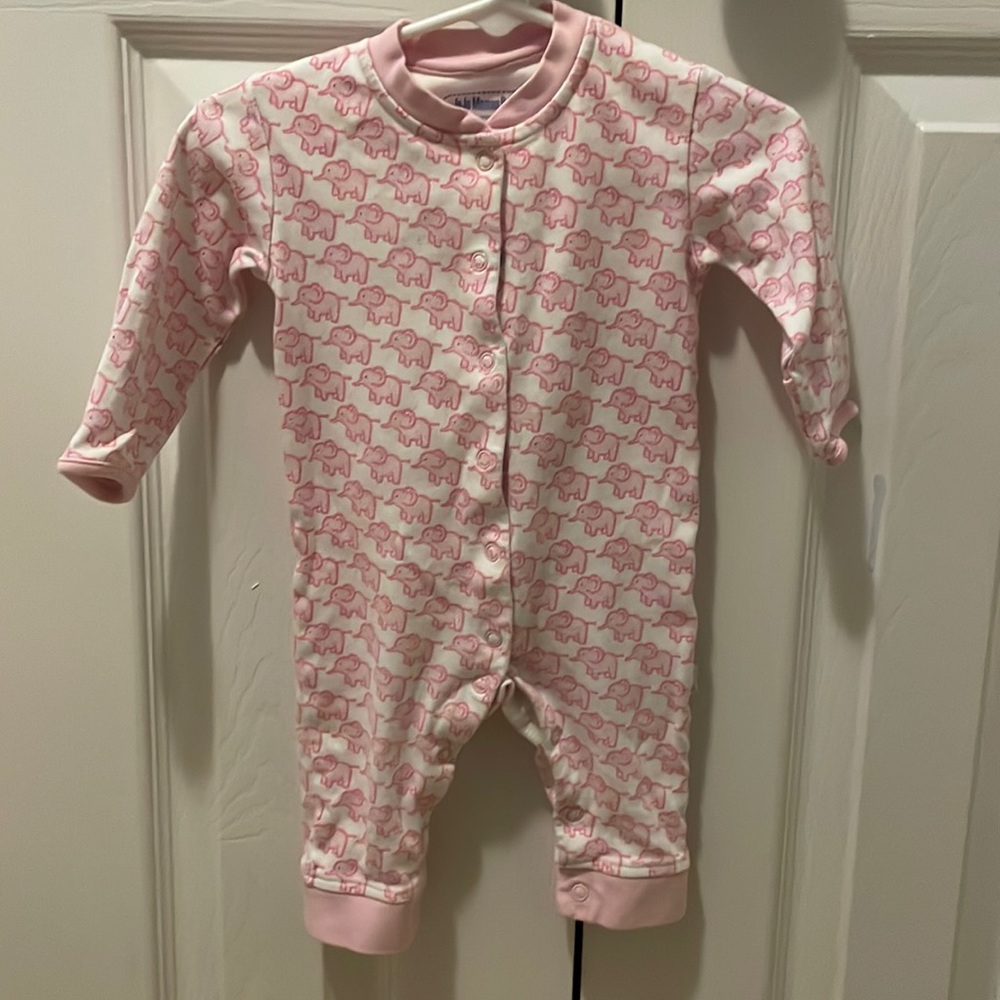 Jojo Maman Bebe pink elephant snap one piece